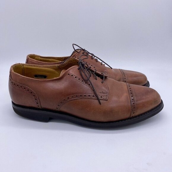 Allen Edmonds Shoes Men\'s 11 D Benton Cap Toe Brogue Derby Brown Leather Vibram main image 10
